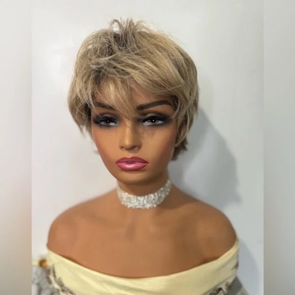 René of Paris Balayage Blonde Short Layered Wig – Modacrylic Fiber - Picture 2 of 9